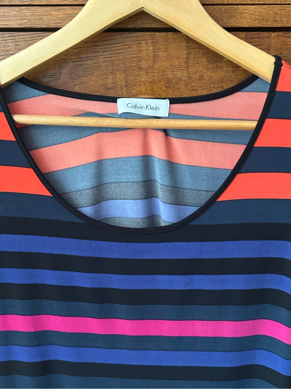 Calvin Klein Sleeveless Striped Sheath Dress-Medium - Picture 3 of 4
